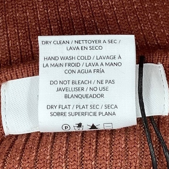 NEW! NAADAM Size Small Ribbed Reversible Twist Dress $325 msrp Brick Red J6-5 - Picture 5 of 11